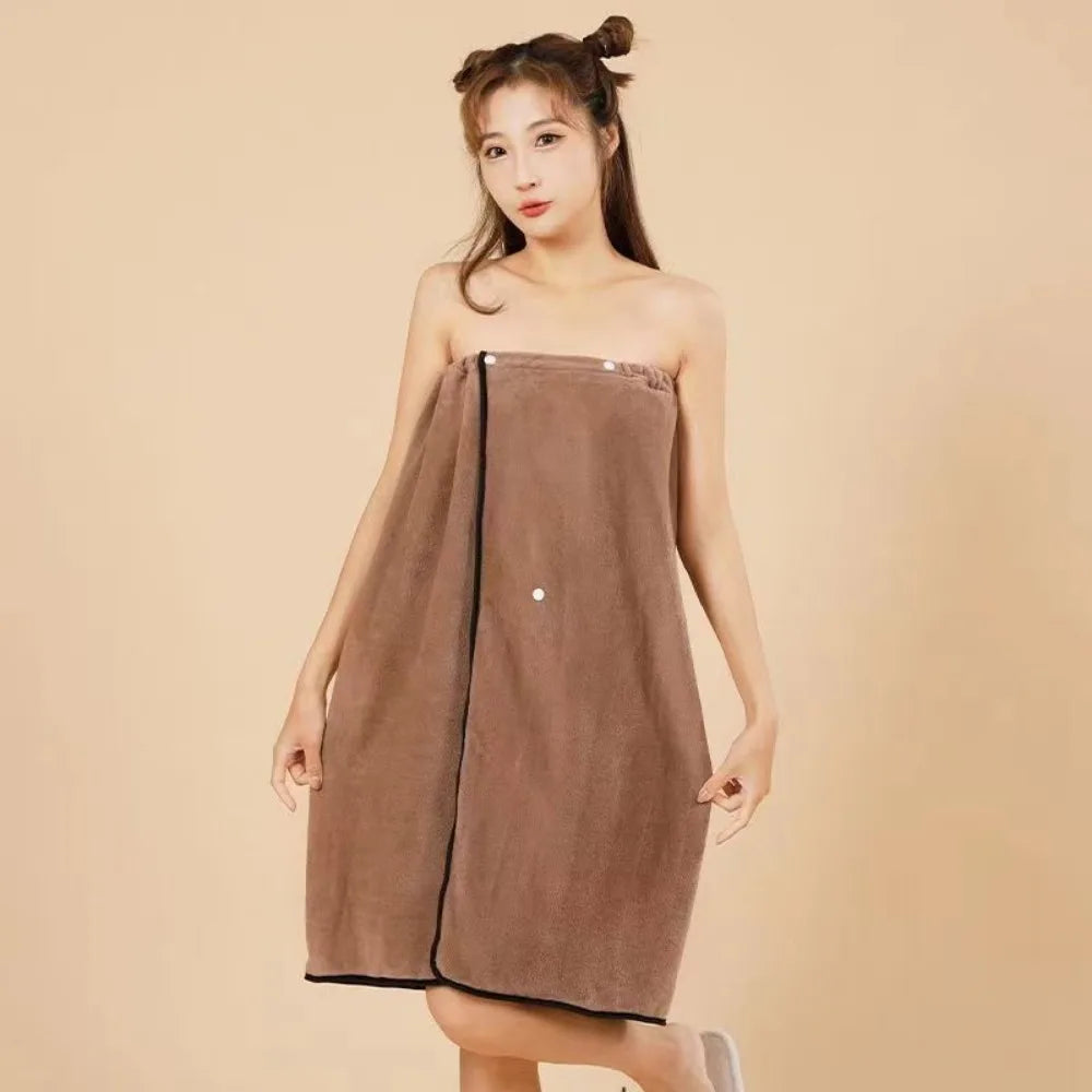 Swimming Bathrobe Microfiber Lady Bathrobe Soft Cartoon Bath Skirt Thickened Quick-drying Spa Bathrobes Summer