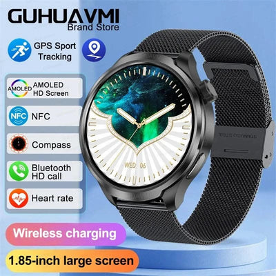Smart Watch 1.85" BIG AMOLED Screen NFC GPS Tracker IP68 Watch 4 BT5.3 Call Health Smartwatches Custom Dial Series GT Upgraded