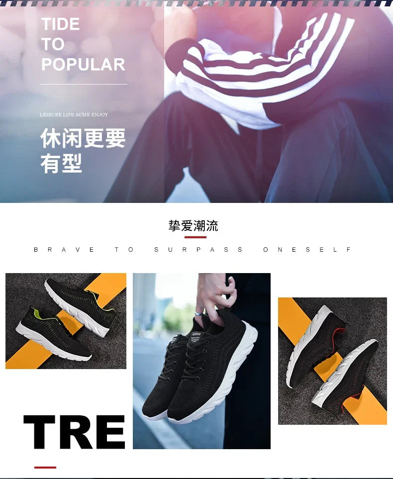 New Athletic Shoes for Men Shoes Sneakers Black Casual Men Mesh Sneakers Breathable Tennis Running Walking Gym Men Shoes