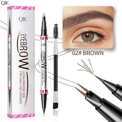 Two-Pronged Curved Eyebrow Pencil Waterproof Long-lasting natural Wild Brow Sleeper Silkworm Eyeliner