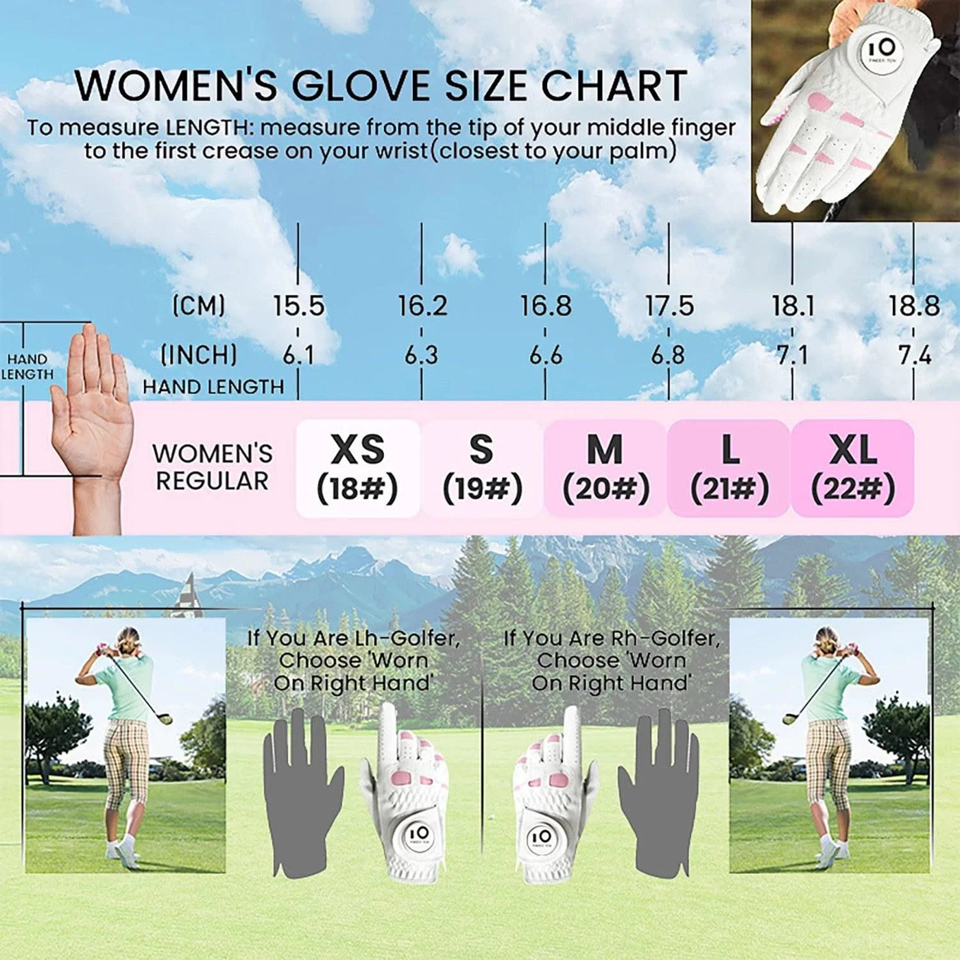 6 Pcs Rain Grip All Weather Womens Golf Gloves Ladies Left Hand Right Soft Cabretta Leather Glove with Ball Marker for Women
