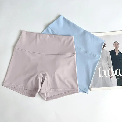 Women Sports Biker Shorts Women Naked Feeling High Waist Yoga Shorts Push Up Fitness Leggings Tummy Control Yoga Slim Shorts🩳👍