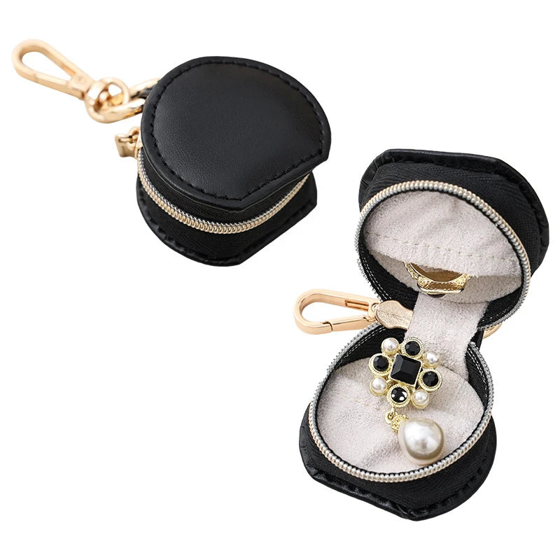 Portable Round Jewelry Box Travel Jewelry Storage Accessories Organizer For Teens Bridesmaid Gift Birthday Gift