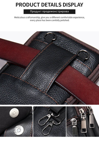 Shoulder Bag for Men Black Phone Bags Small Belt Bags Men Waist Pack Casual Messenger Bags