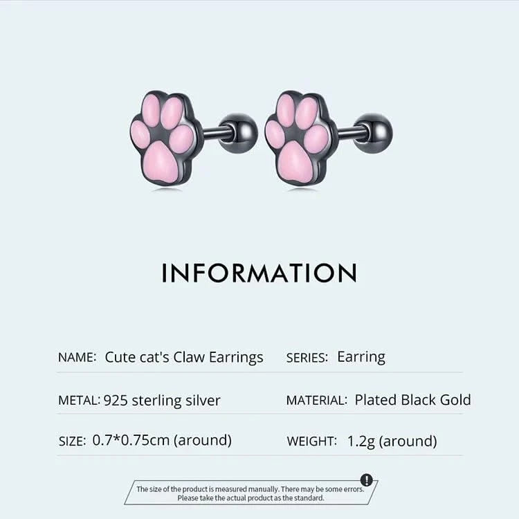 WOSTU Real 925 Sterling Silver Cat Ear Hoop Earrings For Women