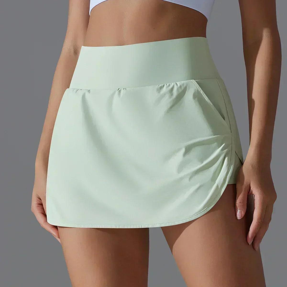 Women gym running shorts double deck quick dry sport fitness jogging workout with pocket sports tight short