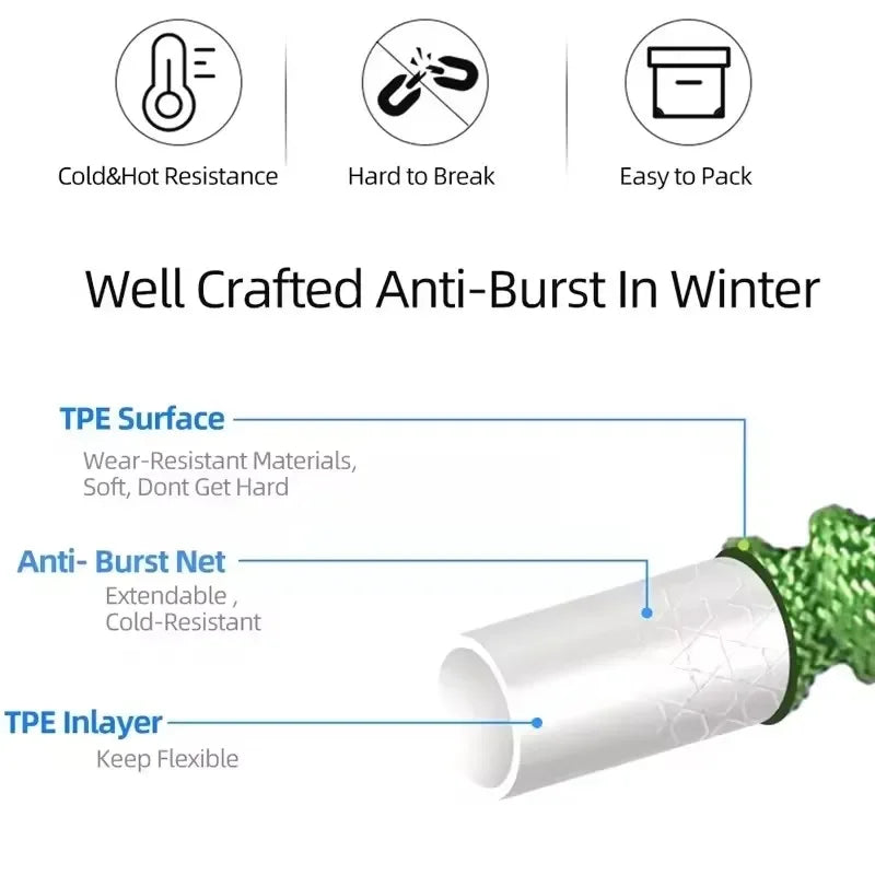 Garden Water Hose Water Gun Reel Expandable Watering Hose High Pressure Flexible Car Wash Garden Irrigation 25ft-125ft﻿