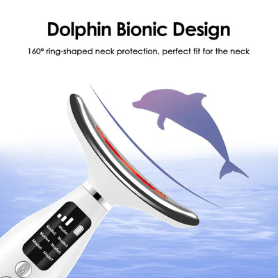 Neck Face Lifting Massager 7 Colors Light LED Photon Therapy Skin Tighten Wrinkle Remove Heating Vibration Massage Beauty Device