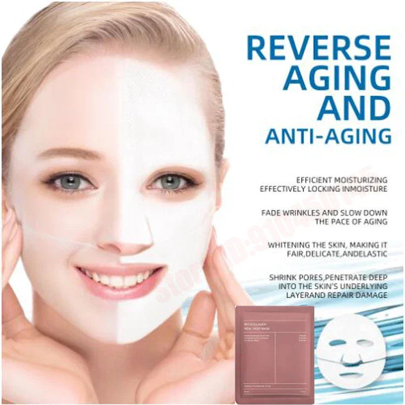 Deep Collagen Overnight Mask The Real Collagen Facial Sheet Masks Low Molecular Weight Collagen Elasticity Firming Moisturizing
