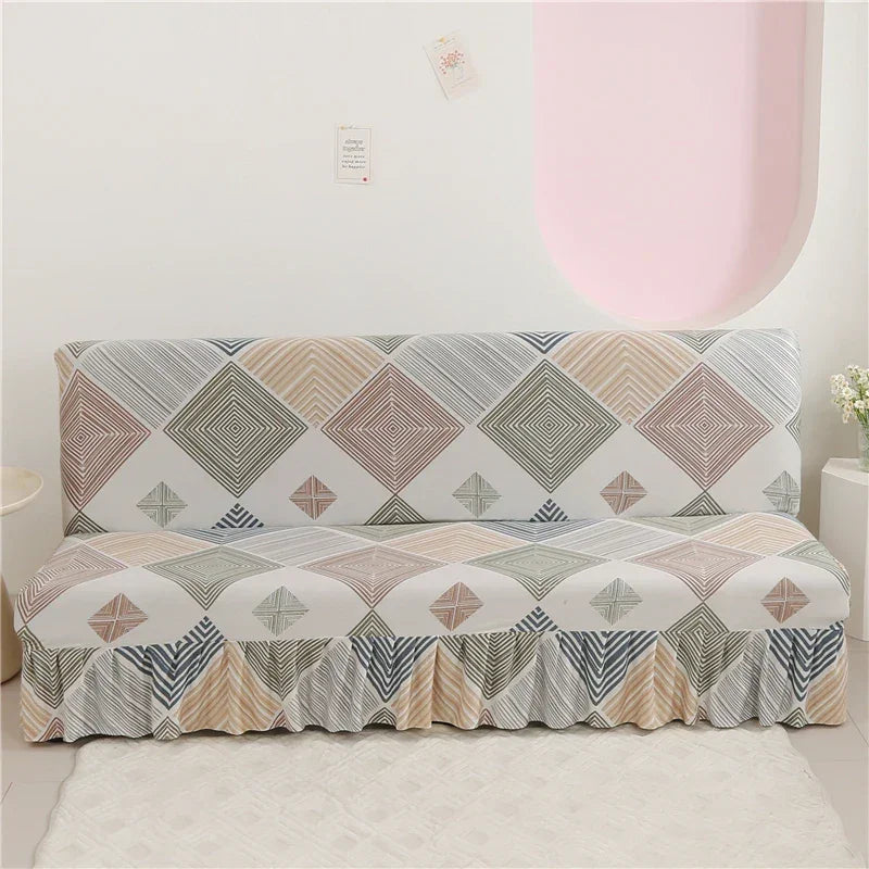 Print Armless Sofa Bed Cover Without Armrest Elastic Folding Furniture home Decoration Bench Cover