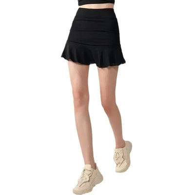A-line Short Skirt for Women, Anti Glare Casual Sports Skirt, Seamless High Waisted Running and Fitness Tennis Skirt