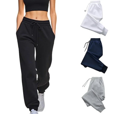 Women's Solid Color Sweatpants All-season Daily Fashion Casual Jogging Pants Trendy Home Outdoor Comfortable Drawstring Trousers