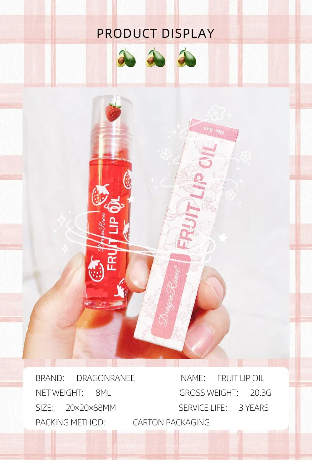 Roll-On Lip Oil, Moisturizing and Hydrating Lip Gloss, Nourishing Lip Balm Liquid for Smooth and Soft Lips, Long-Lasting Shine