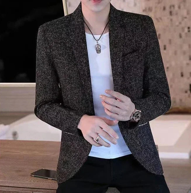 Plaid Male Blazer Brown Men's Suit Jackets Single Breasted Coat Fashion 2024 Fashionable High Quality Classic Luxury Designer