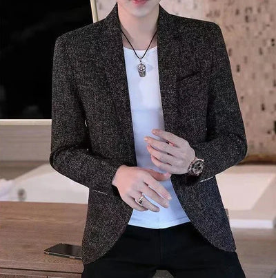 Plaid Male Blazer Brown Men's Suit Jackets Single Breasted Coat Fashion 2024 Fashionable High Quality Classic Luxury Designer