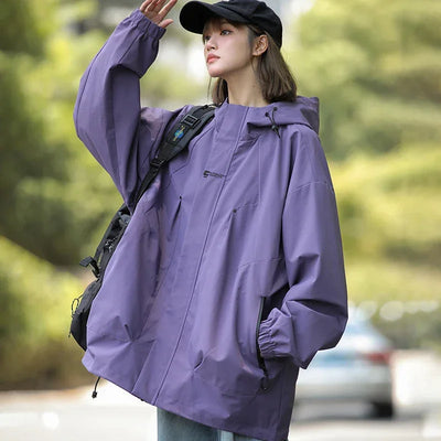 New Waterproof Hiking Jacket Women Windproof Sports Coat Hooded Windbreaker Jackets Men Outdoor Ride Climbing Running Jacket