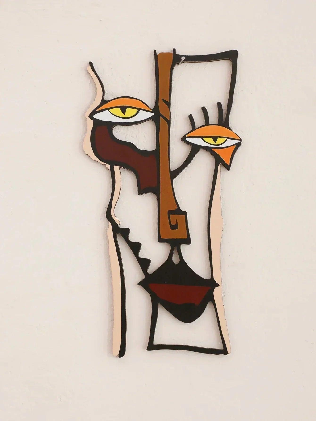 Abstract face wall hanging wooden decor home and office decorative for living room bedroom hallway crafts gift