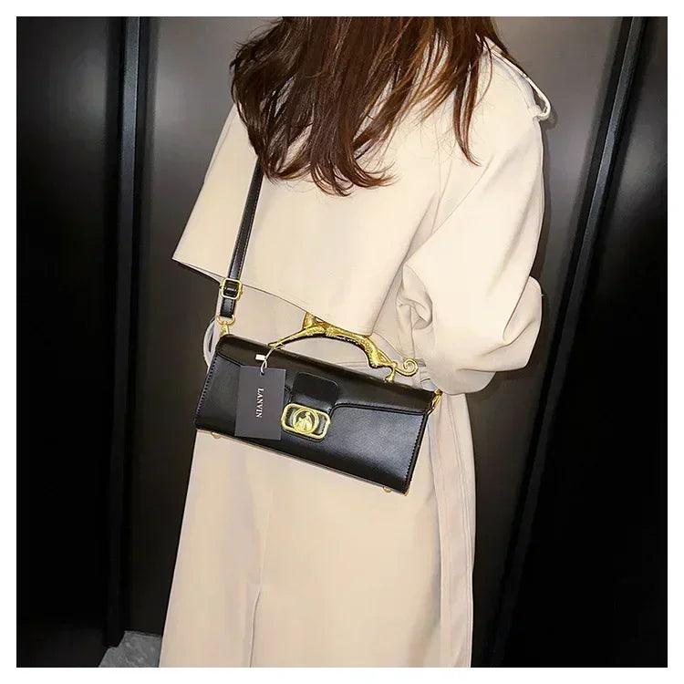 Women’s handbag new bags for women metal handle leather famous brand designer crossbody fashion trend shoulder bag