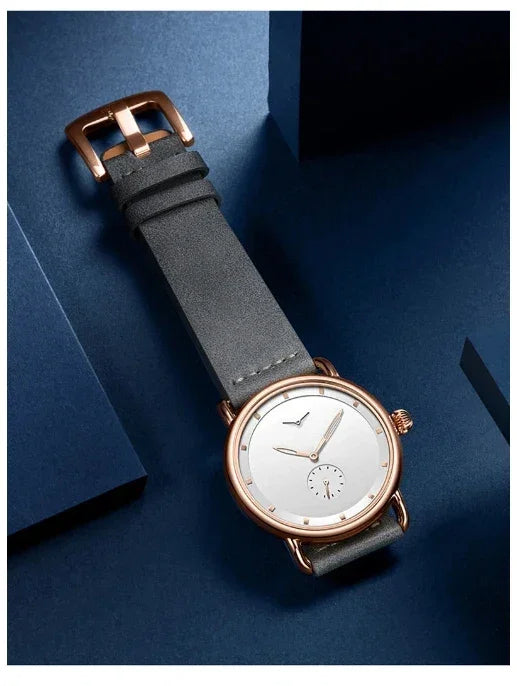 high-end Men's Watch Light Luxury Brand Business Trend Simple Leisure Belt Waterproof Meale Fashion Quartz Watches ﻿ Gift