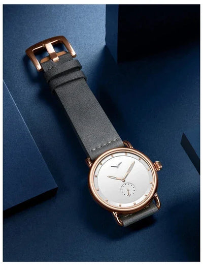 high-end Men's Watch Light Luxury Brand Business Trend Simple Leisure Belt Waterproof Meale Fashion Quartz Watches ﻿ Gift