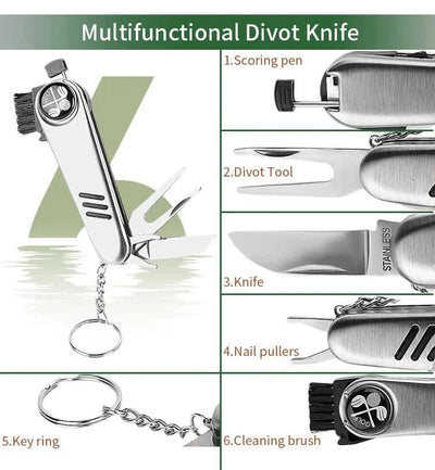 Caiton Golf Accessories Set with Hi-End Case, Golf Balls, Rangefinder, Golf Tees, Brush, Scorer,Golf Gifts for Men and Women