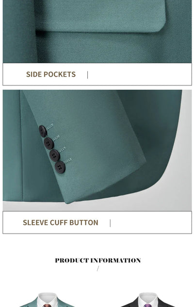 Italian Business Gentleman Slim Suit, Groom Wedding Blazers, Men's Blazers, Italian Costume, Sizes M to 5XL