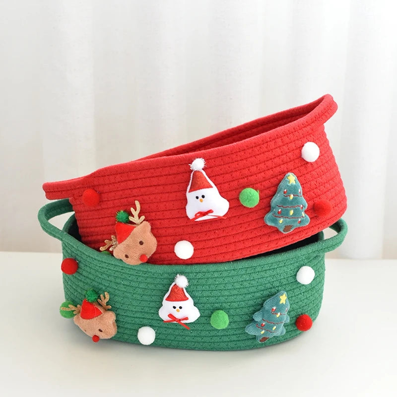 Gift Baskets Small Cotton Rope Baskets Storage Toy Snack Baskets With Handles