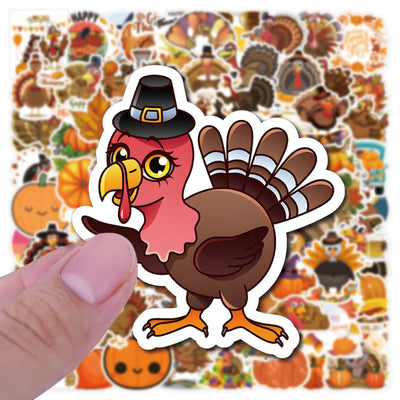 10/50/100PCS Thanksgiving Funny Turkey Creative Decorative Stickers Personalized DIY Refrigerator Scrapbook Diary Decals Toy