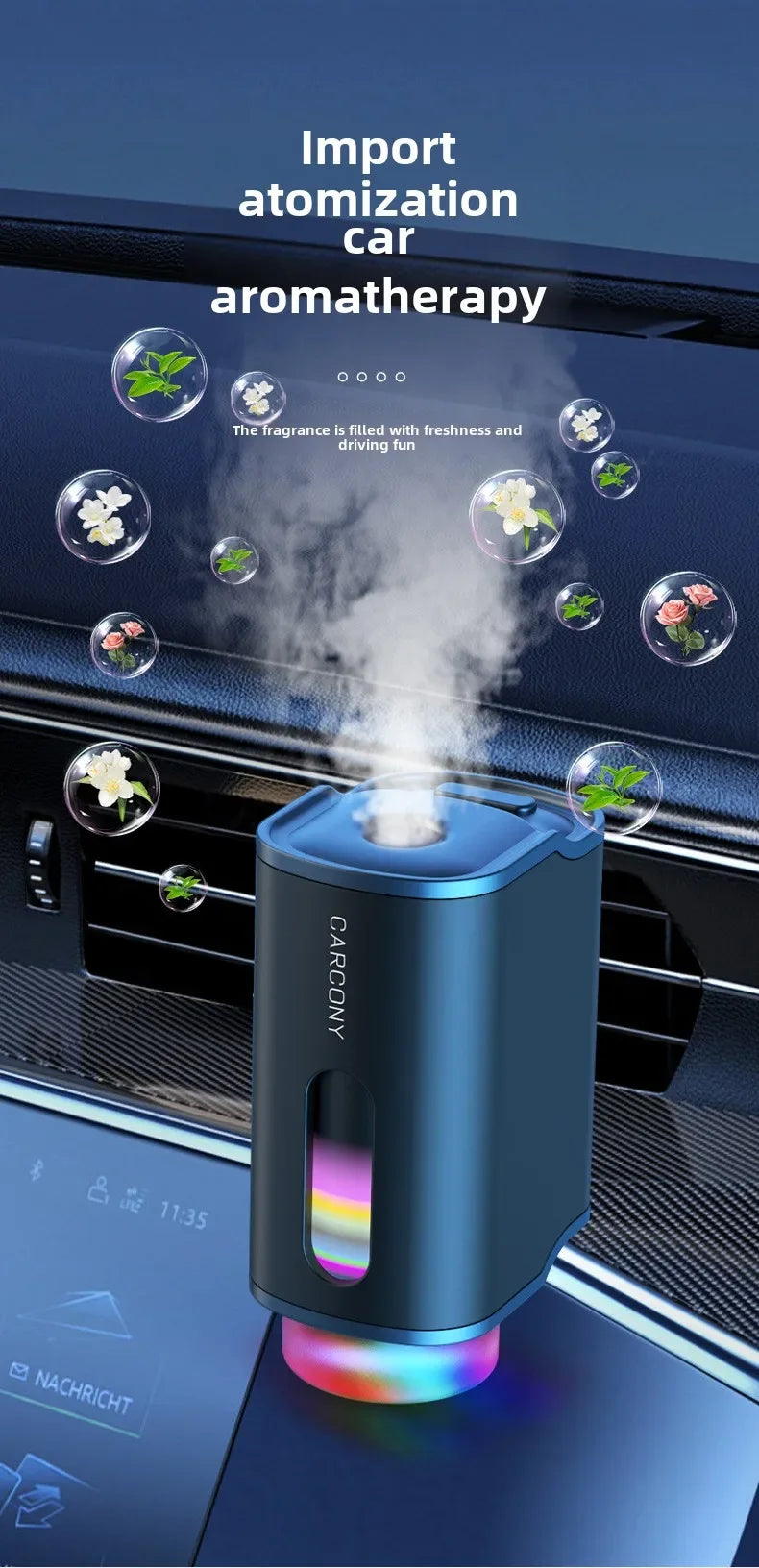 Intelligent Car Electric Air Diffuser Aroma Car Air Vent Humidifier Mist Aromatherapy Car Air Freshener For Removing Odors