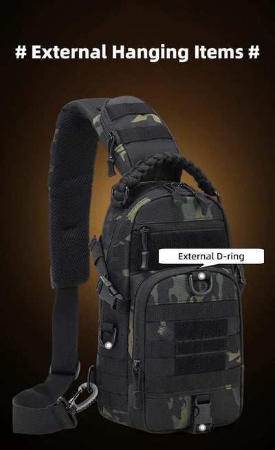 Men's Camping Chest Bag Tactical Sports Shoulder Outdoor Fanny Pack Hiking Climbing Cycling Fishing MOLLE System Sling Bags
