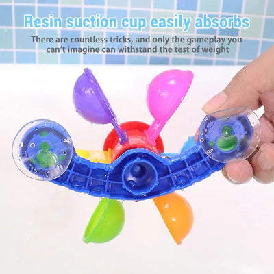 Baby Bath Toys Colorful Waterwheel Bathing Bathtub Water Spray Play Set Rainbow Windmill Bathroom Toy For Kids Toddler Children
