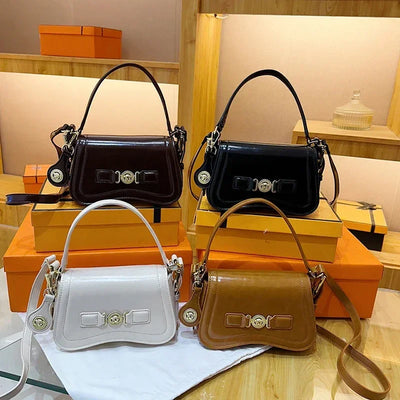 Designer Style Crossbody Bag for Women Genuine Leather Shoulder Handbag Ladies Compact Wallet Phone Holder Purse