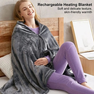 Office Wearable USB Electric Heated Blanket Winter Body Warmer Blanket Household 3 Gear Heating Coral Velvet Shawl Throw Blanket