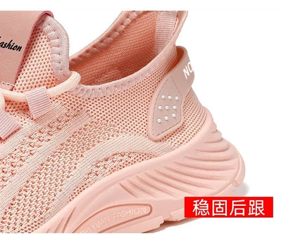 2025 Designer Women Casual Sneakers Sports Shoes Fashion Brand Lace Up Loafers Female Knitted Mesh Breathable Shoes for Women