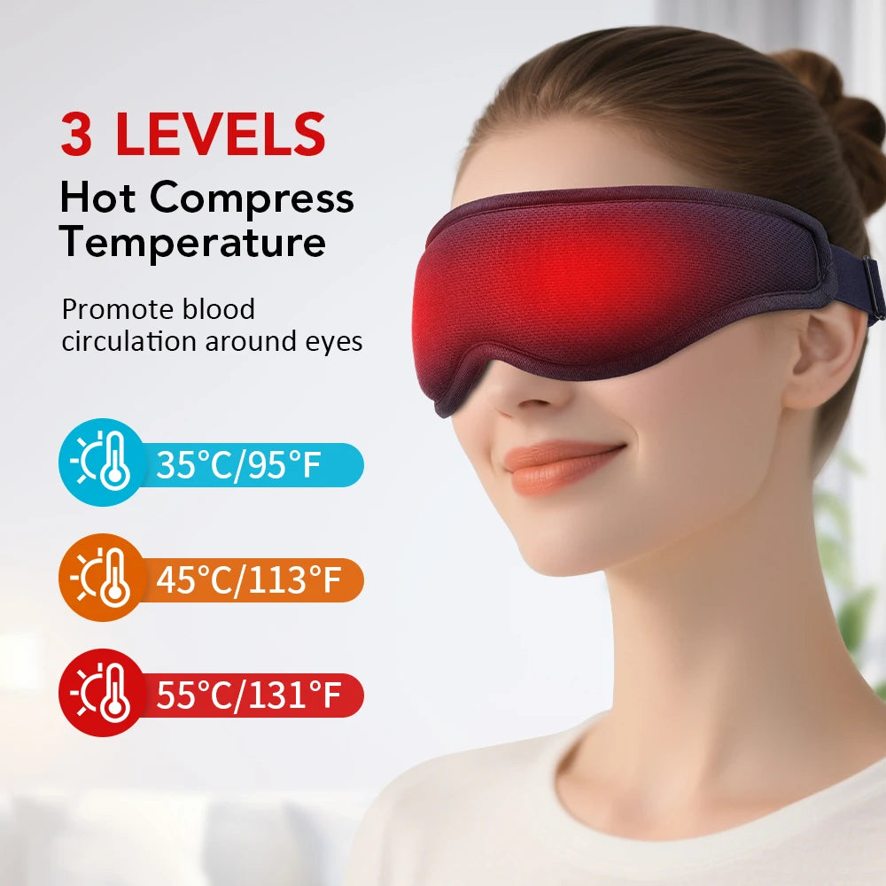 Electric Vibration Eye Massager Heated Eye Mask Wireless Relieve Eye Strain Dark Circles Dry Eye Fatigue Relief Sleeping Mask