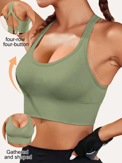 Sexy Padded Women's Sports Bra Crisscross Back Sports Bra Running Fitness Breathable Comfortable Shaping Sports Bra