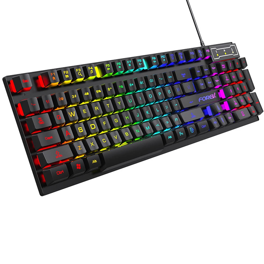 Mechanical Keyboard Wired Gaming Keyboard 104 Keys RGB Backlit Receiver for Laptop Desktop Ergonomics Keycap PC Accessories