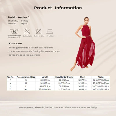 Women Lyrical Contemporary Ballroom Modern Dance Costume Dancing Prom Gown Side Split Maxi Dress for Ballet Gymnastics Skating