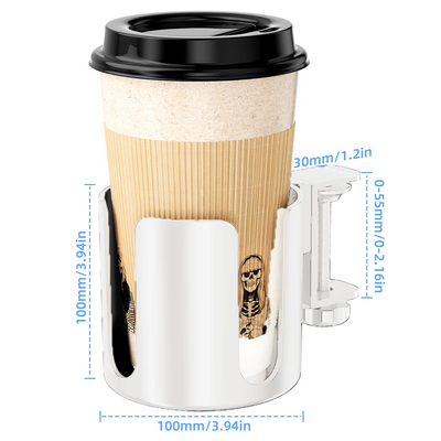 Desk Cup Holder, Sturdy ABS Material, Perfect for Drinkware, Securely Attaches to Wooden Surfaces, No Drill Installation