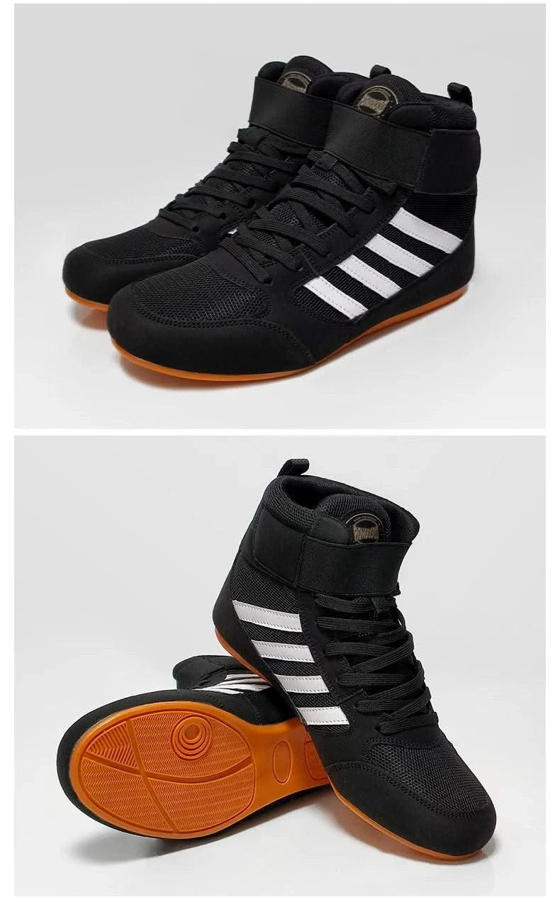 Boxing wrestling shoes children's adult training men women combat fighting Sanda high top shoes boots strength weightlifting gym