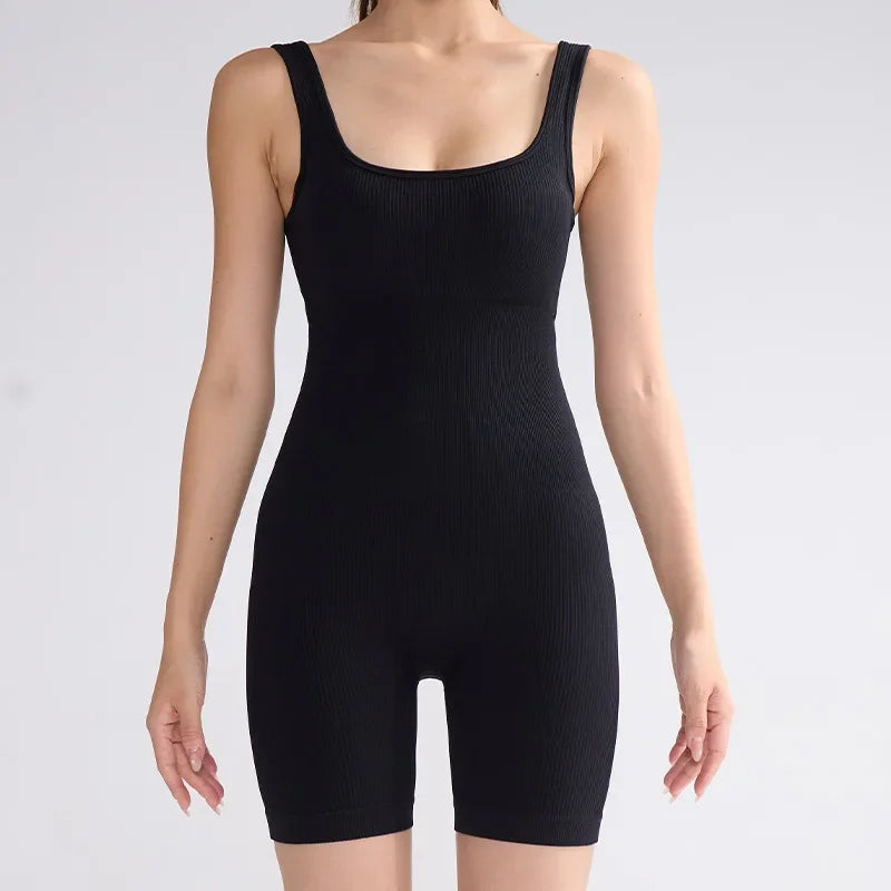 Sports Jumpsuit for Women, Seamless Waist and Hip Lifting Jumpsuit, European and American Slimming and Elastic Fitness Bodysuit