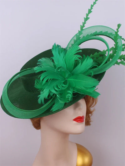 Bride Pillbox Red Fascinator Hat Femme Wedding Chapeau Women Formal Event Tea Millinery Cap Feather Royal Ascot Race Headpiece