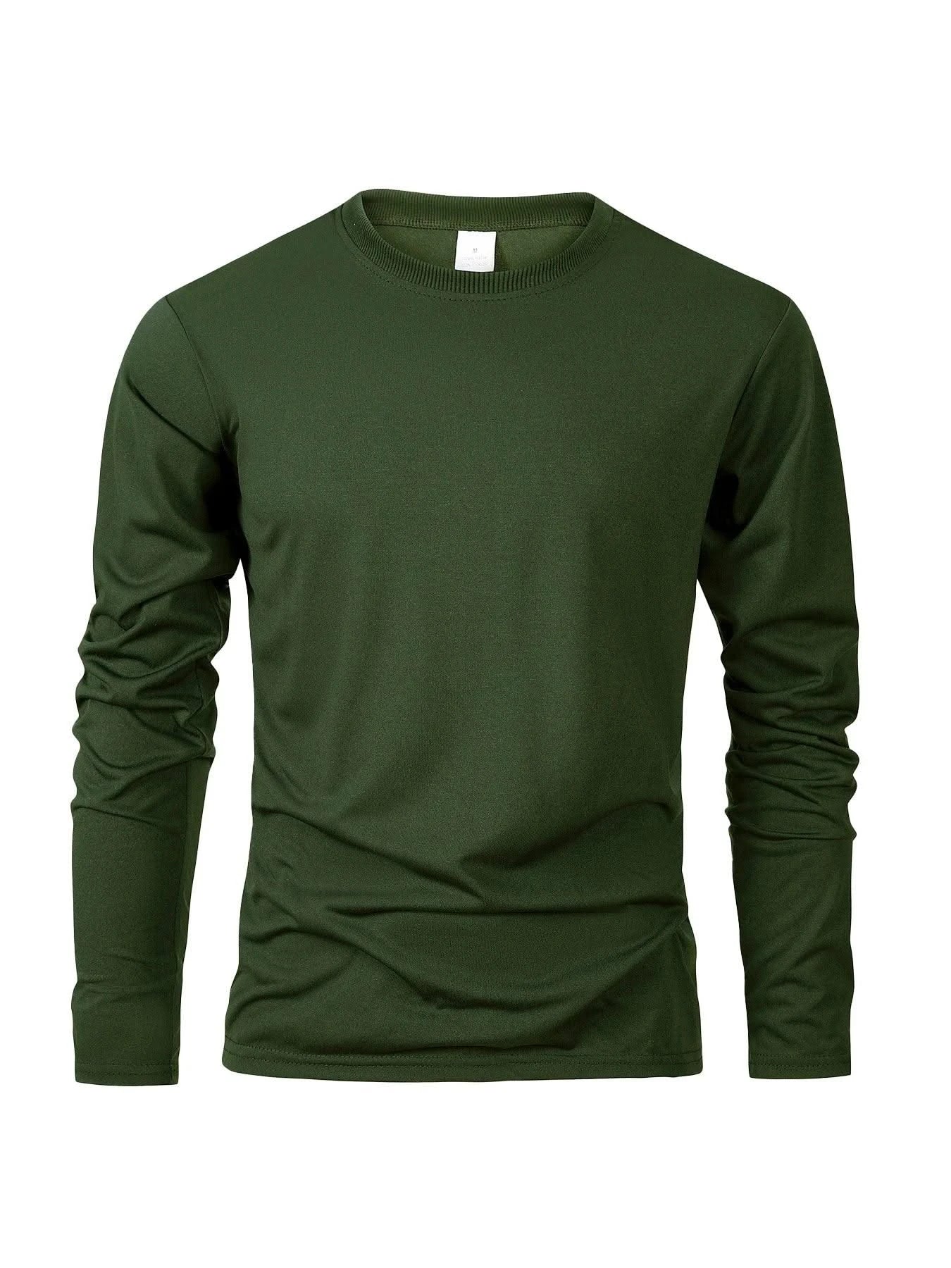 Men's Casual Round Neck Moisture Wicking Long Sleeve T Shirts | Tees Male | Tops | Sports | Comfortable Men's Wear
