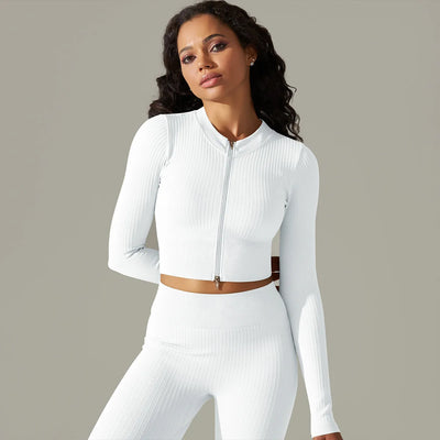 Women's Crop Top Front Zipper