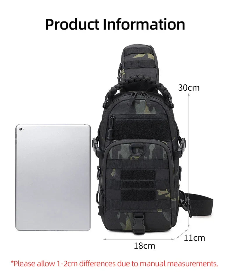 Men's Camping Chest Bag Tactical Sports Shoulder Outdoor Fanny Pack Hiking Climbing Cycling Fishing MOLLE System Sling Bags