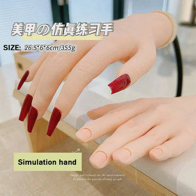 1Pcs Realistic Prosthetic Hand Jewelry Display Hand Silicone Hygiene Nail Art Practice Hand
