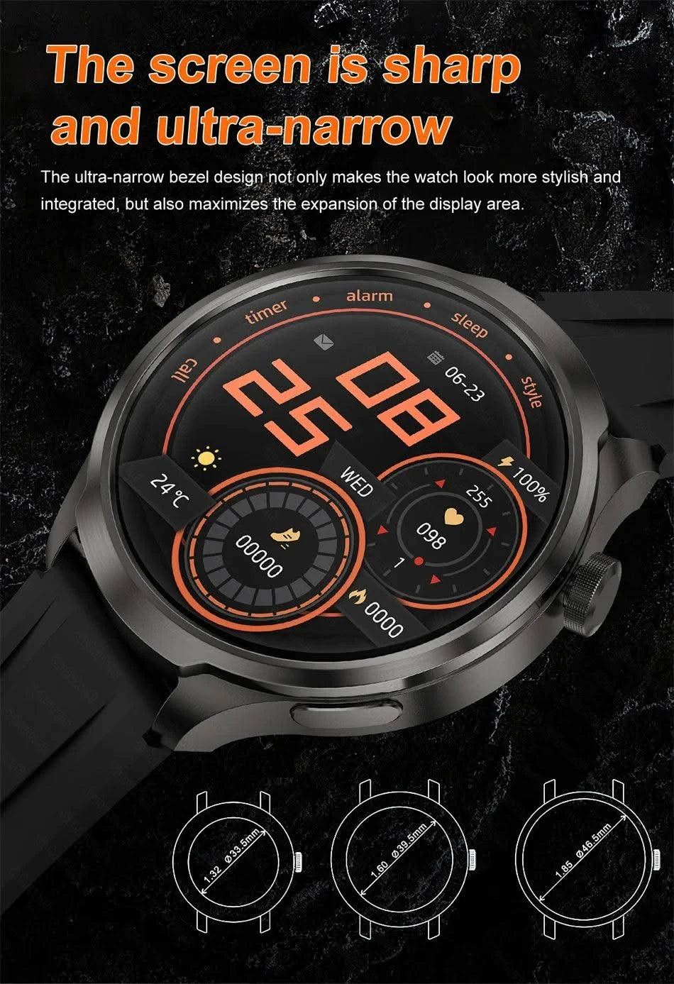 Smart Watch 1.85" BIG AMOLED Screen NFC GPS Tracker IP68 Watch 4 BT5.3 Call Health Smartwatches Custom Dial Series GT Upgraded