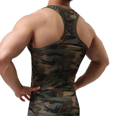 Men Tank Top Undershirt Man Sleeveless Shirt Fitness Gym Clothing Camouflage Singlet Quick Dry Bodybuilding Muscle Vest Elastic