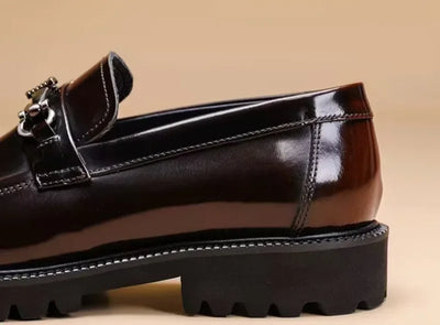 Men's Dress Leather Shoes Horse Street Buckle High Quality Men's Oxford Shoes Wedding Party Office Formal Shoe Large Size 38-48