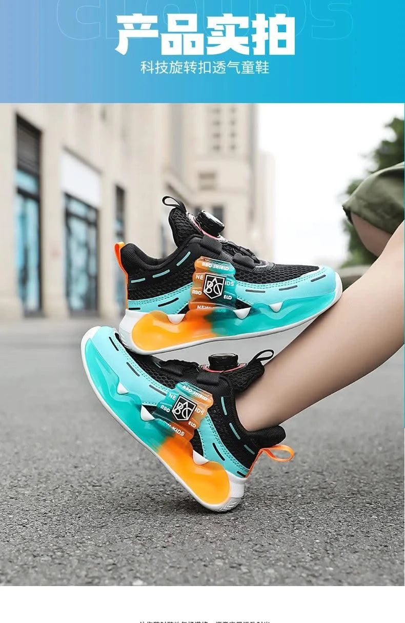 Children's school sports shoes breathable mat mesh casual anti slip easy to wear, suitable for boys and girls aged 5-10 years ol